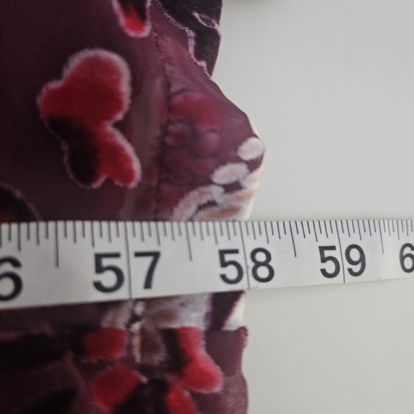 Chelsea & Violet Maroon Velvet Boho Paisley Jumpsuit Sz Medium Fairycore NWT - Picture 11 of 14